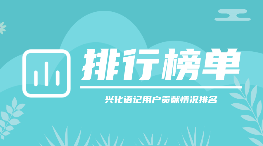 兴化语记用户贡献情况排名